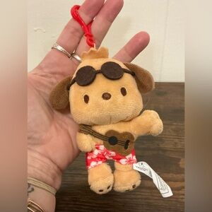 Rare Sanrio Hawaii Exclusive Suntan Pochacco Ukulele Plush Keychain Key Ring Fob